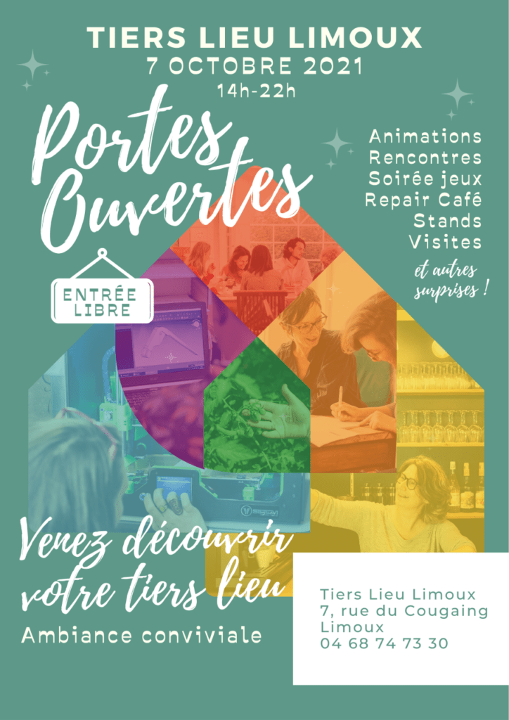 affiche portes ouvertes tiers lieux limoux aux manettes